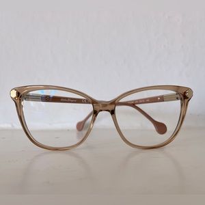 salvatore ferragamo cat eye eye glass frames light peach nude